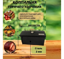 Коптильня двухъярусная 500х250х250 (2.0мм) окрашенная в коробке Т