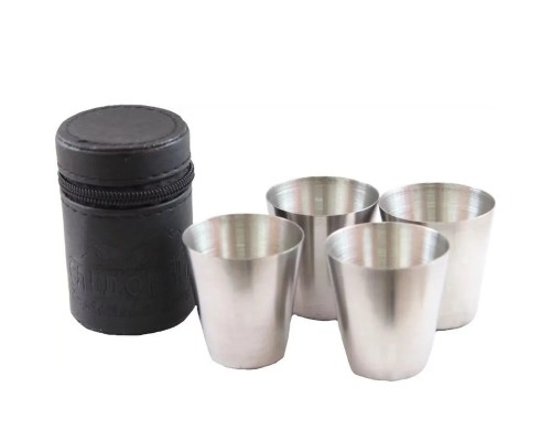 Рюмка-стопка «СЛЕДОПЫТ» 60 мл, в кожаной тубе (4 шт.)