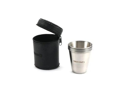 Рюмка-стопка «СЛЕДОПЫТ» 60 мл, в кожаной тубе (4 шт.)