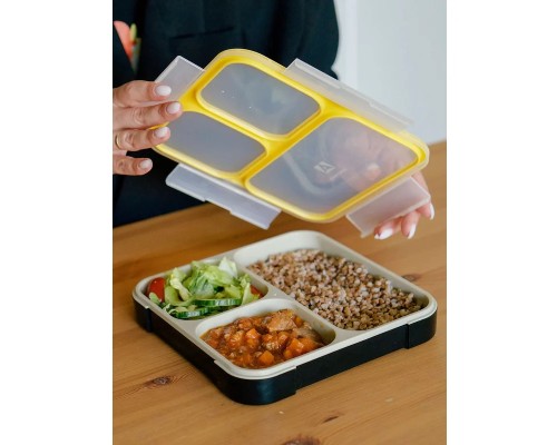 Ланчбокс тм "Арктика", 800 МЛ, арт. 033-800, черный/желтый