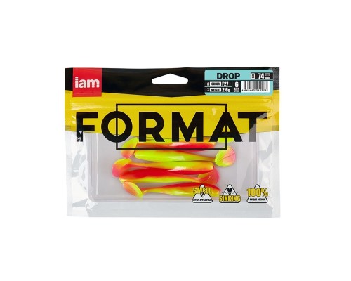 Силиконовая приманка FORMAT DROP  74mm (6шт.) цвет F27