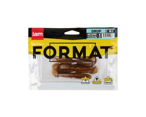 Силиконовая приманка FORMAT DROP  74mm (6шт.) цвет F03