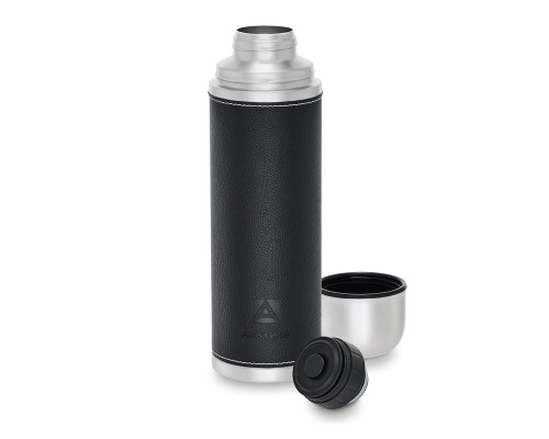 Термос бытовой, вакуумный, питьевой, в кожаной оплетке, чёрный, тм "Арктика", 1000 мл, арт. 108-1000