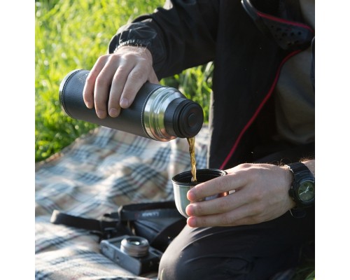 Термос бытовой, вакуумный, питьевой, в кожаной оплетке, чёрный, тм "Арктика", 1000 мл, арт. 108-1000