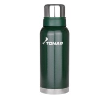 Термос (HS.TM-057-G) 1000ML с ситечком зеленый (2 крышки-кружки) TONAR