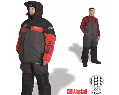 Костюм зимний Alaskan Dakota 2.0 красный/серый/чёрный р.XXL